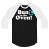 Bun in the Oven with Heart Baby Boy 3/4 Sleeve Shirt