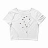DOWN UP / scandi white / warm grey / flax / lavender Crop Top