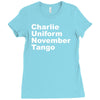 charlie uniform november tango Ladies Fitted T-Shirt