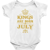 kings are born in july Baby Bodysuit