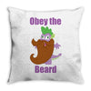 obey the beard Throw Pillow