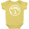 thing 1 and thing 2 red dr suess cat in a hat fancy fun Baby Onesie