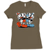 cuphead and mugman Ladies Fitted T-Shirt