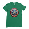 cotton captain america shield distressed, ideal gift or present Ladies Fitted T-Shirt