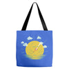partly cloudy Tote Bags