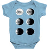 the phases of the moon of laika dog Baby Bodysuit