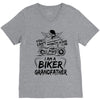 You Cant Scare Me I am Biker Grandfather V-Neck Tee