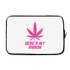 Support Breast Cancer Awareness With A Pink Cannabis Leaf Laptop sleeve