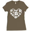 cat love paw Ladies Fitted T-Shirt