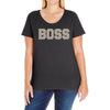boss funny Ladies Curvy T-Shirt