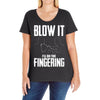 alien blow it fingering Ladies Curvy T-Shirt