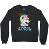 unicorns are born in april cute unicorn Crewneck Sweatshirt