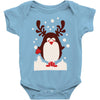 santa reindeer penguin christmas Baby Onesie