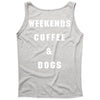 weekends coffe and dogs white back Tank Top