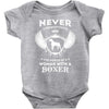 woman with a boxer Baby Bodysuit