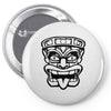 tiki mask hawaiian Pin-back button