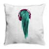headphones girl Throw Pillow