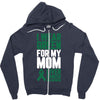 i wear green for my mom liver cancer awareness Zipper Hoodie