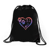 perfect dog love Drawstring Bags