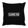 samcro funny retro biker gang sons fancy dress anarchy vintage Throw Pillow