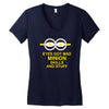 new mens womens kids eye got mad minion skills and stuff funny novelty Women's V-Neck T-Shirt