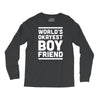 world's okayest boyfriend couple love funny Long Sleeve Shirts