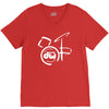 dw drum music instrument logo V-Neck Tee