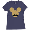 mickey mouse moustache Ladies Fitted T-Shirt