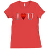 I love u heart Ladies Fitted T-Shirt