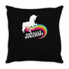 totally straight funny rainbow unicorn gay pride novelty fashion Throw Pillow