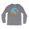 beach surfer silhouette birds sand waves palm Long Sleeve Shirts