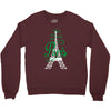 paris script eiffel tower french france Crewneck Sweatshirt