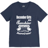 December Girls Are Sunshine Mixed With A Little Hurricane V-Neck Tee