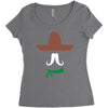ladies sombrero  funny retro mexico mustache designer Women's Triblend Scoop T-shirt