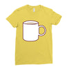 glass and coffee Ladies Fitted T-Shirt