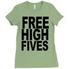 free high fives t shirt x large funny humor geek awesome highfive cool Ladies Fitted T-Shirt