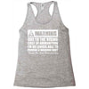 warning due to the rising cost of ammo Racerback Tank