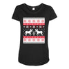 reindeer christmas ugly sweater Maternity Scoop Neck T-shirt
