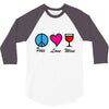 peace love wine 3/4 Sleeve Shirt