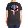 skull u.s.a. back Ladies Curvy T-Shirt