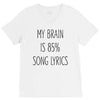 my brain is 85% song lyrics V-Neck Tee