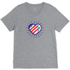 heart us flag 4th july fredom america usa V-Neck Tee
