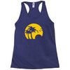 beach silhouette birds sand sunset Racerback Tank