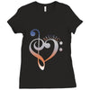 music expresses clef heart girls Ladies Fitted T-Shirt