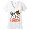 This Girl Loves Shetland Sheepdog Women's V-Neck T-Shirt