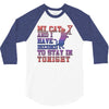 my cat and i stay in tonight 3/4 Sleeve Shirt