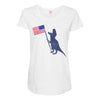 Patriotic T-Rex Maternity Scoop Neck T-shirt