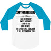Super September Girl 3/4 Sleeve Shirt