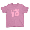 team 10 light pink Youth Tee