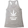 Support Lung Cancer Awareness With A White Cannabis Leaf Racerback Tank